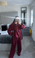 Bow Shoulder Tracksuit - Wine