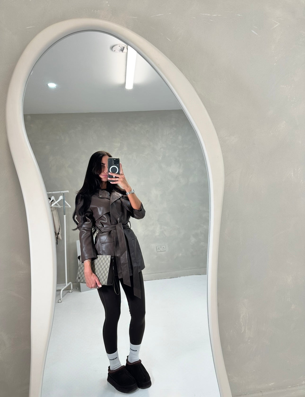 Leather Belted Blazer