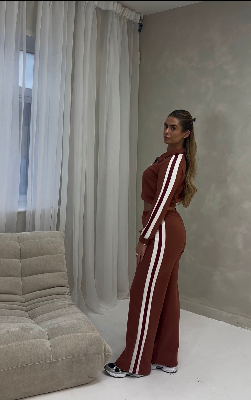 Stripe Bomber Lounge set