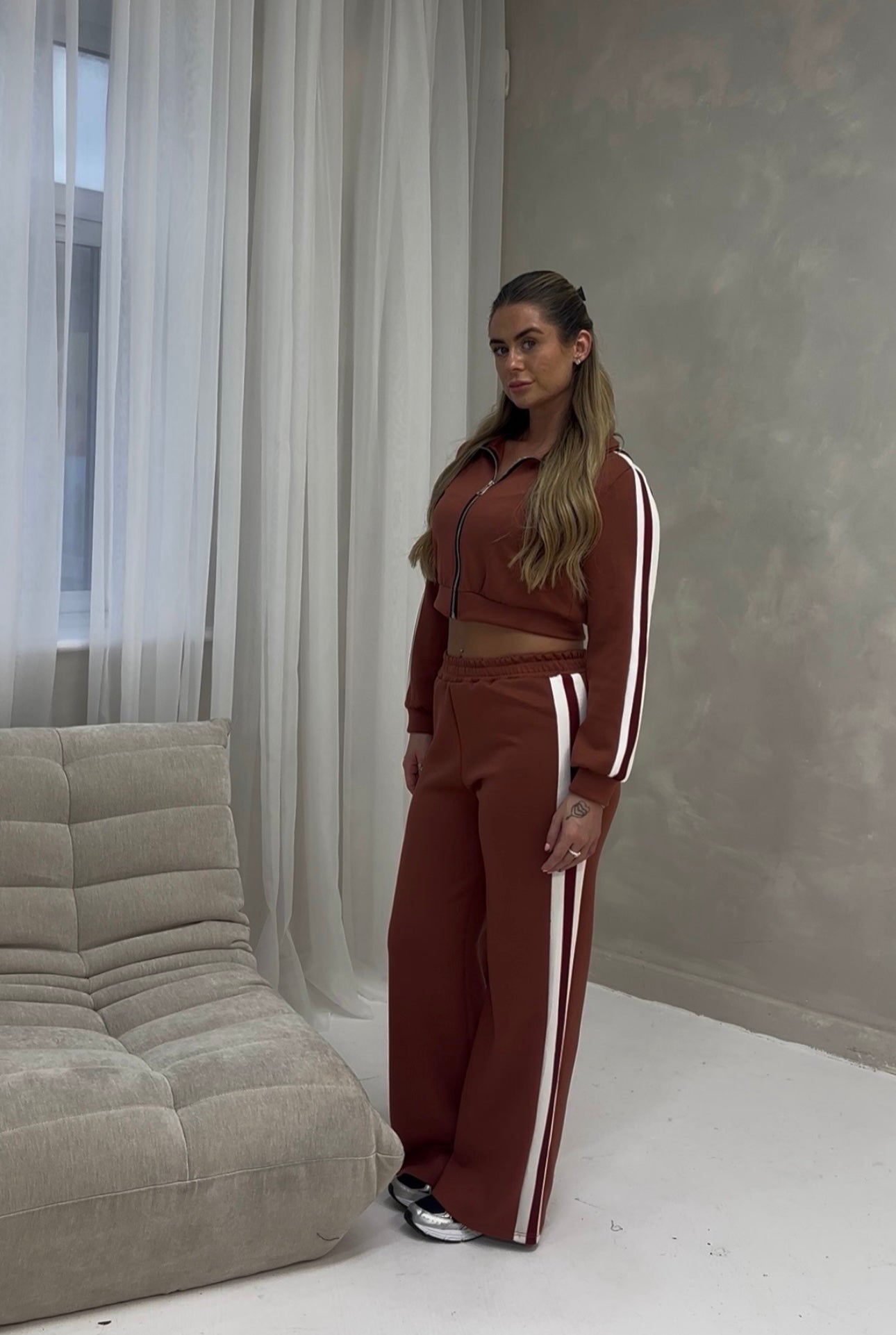 Stripe Bomber Lounge set